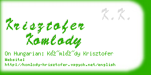 krisztofer komlody business card